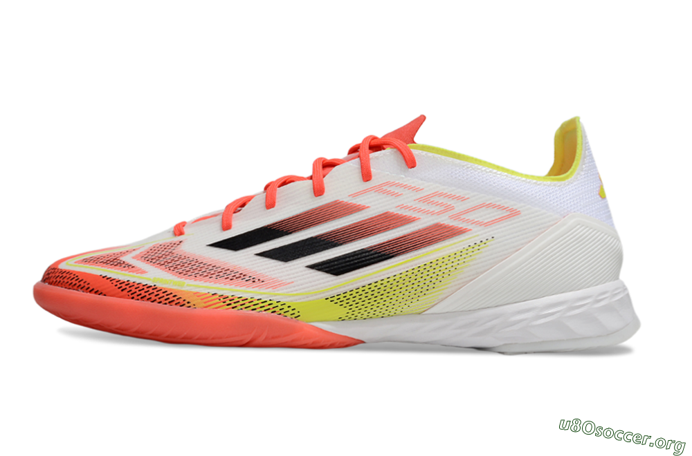 Adidas F50 Pro IC Football Shoes - White/Red/Yellow 3