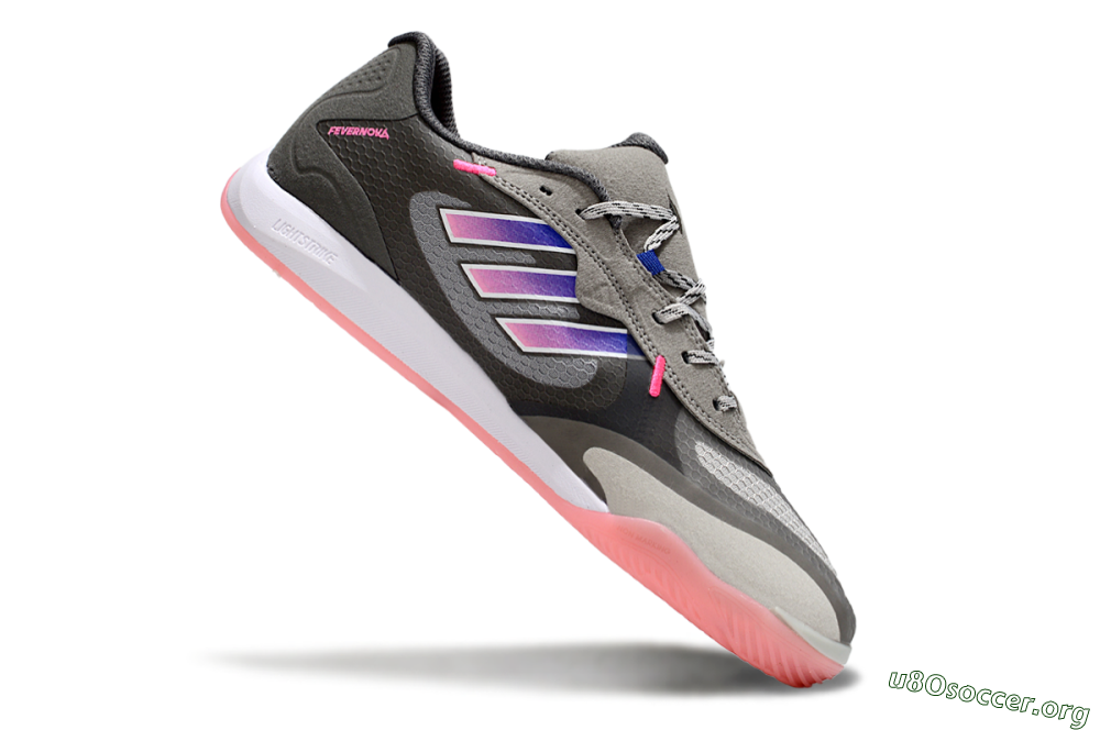 Adidas Fevernova IC Football Shoes - Grey/Purple/Pink 4