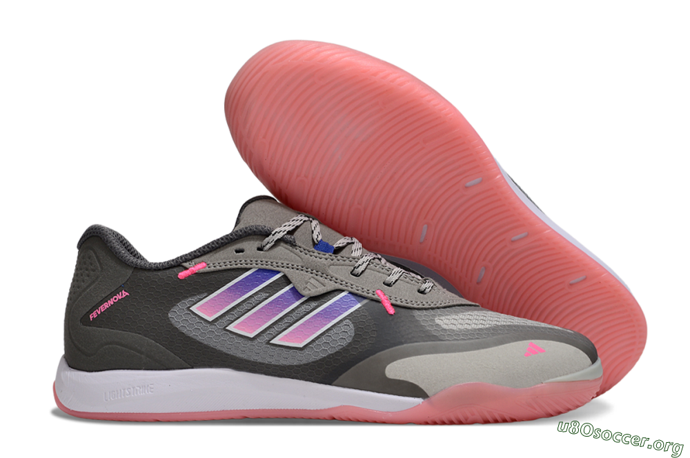 Adidas Fevernova IC Football Shoes - Grey/Purple/Pink 2