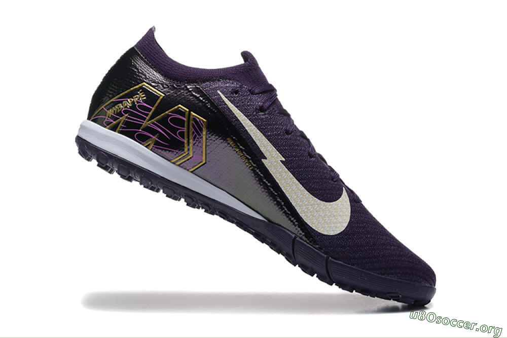 Nike Air Zoom Mercurial Vapor 16 Elite TF Football Shoes - Purple/White/Gold 7