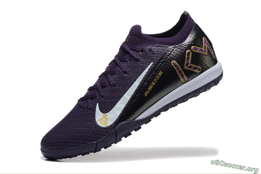Nike Air Zoom Mercurial Vapor 16 Elite TF Football Shoes - Purple/White/Gold 8