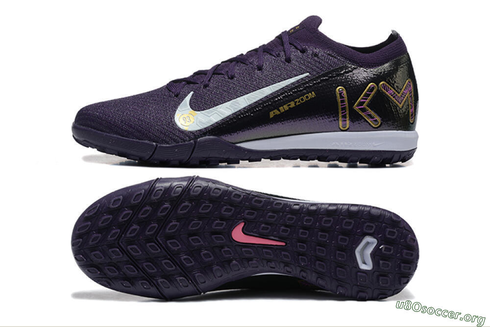 Nike Air Zoom Mercurial Vapor 16 Elite TF Football Shoes - Purple/White/Gold 1