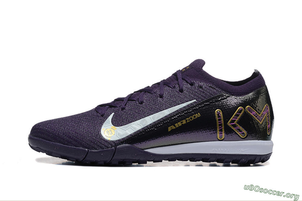 Nike Air Zoom Mercurial Vapor 16 Elite TF Football Shoes - Purple/White/Gold 3