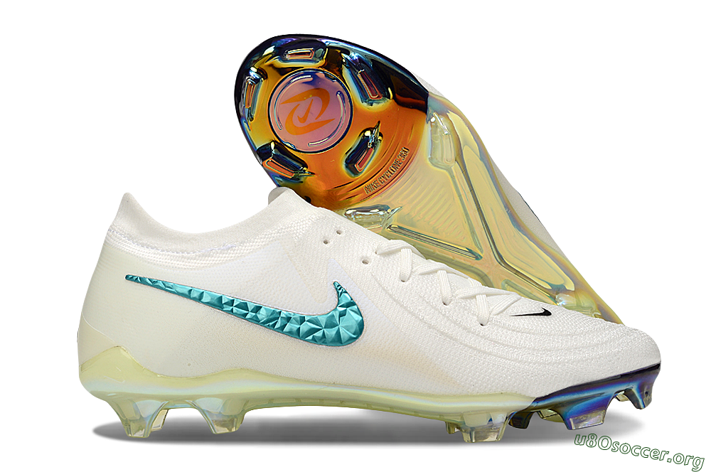 Nike Phantom GX Elite FG Football Boots - Beige/Blue/Black 2
