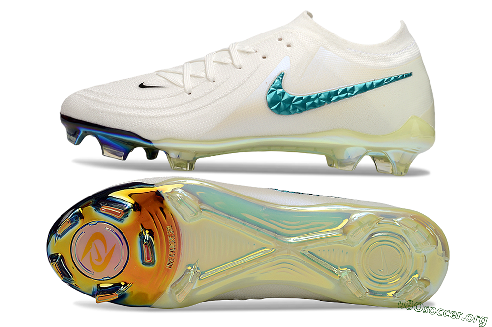 Nike Phantom GX Elite FG Football Boots - Beige/Blue/Black 1