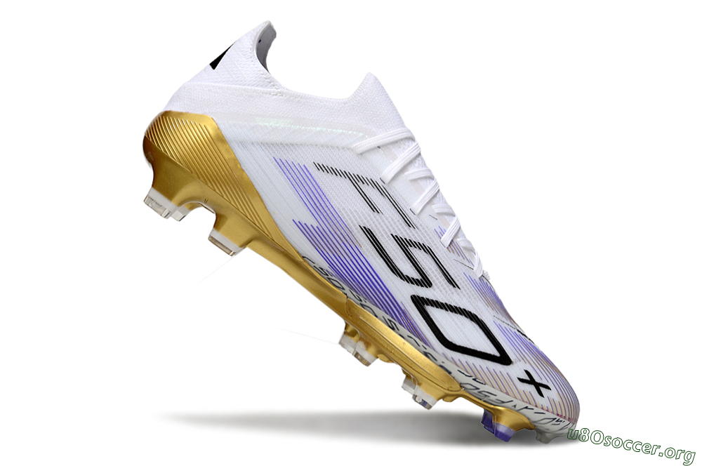 Adidas F50+ Elite Lightstrike Pro FG Football Boots - White/Purple/Gold 4
