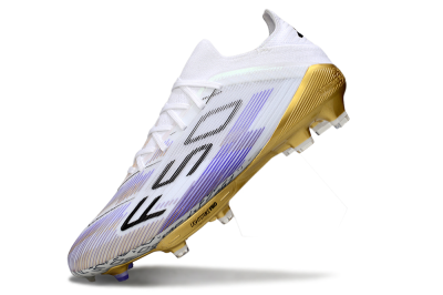Adidas F50+ Elite Lightstrike Pro FG Football Boots - White/Purple/Gold