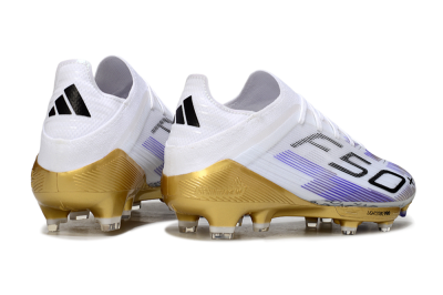 Adidas F50+ Elite Lightstrike Pro FG Football Boots - White/Purple/Gold