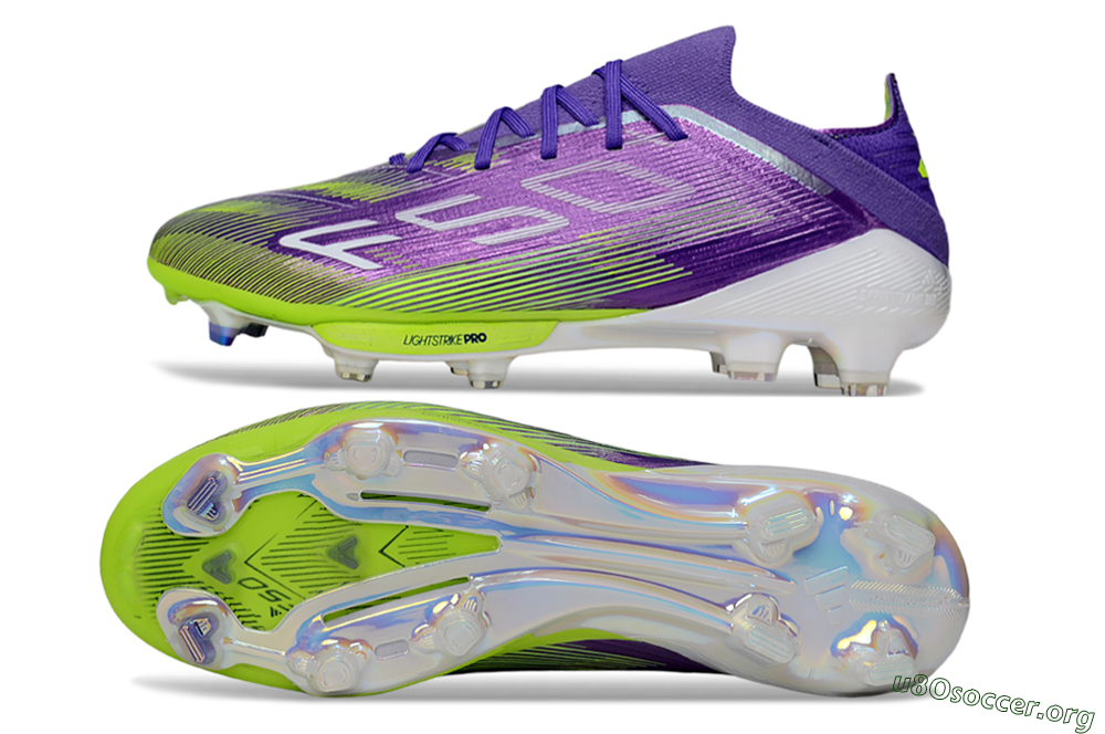 Adidas F50+ Elite Lightstrike Pro FG Football Boots - Purple/Yellow/White 1