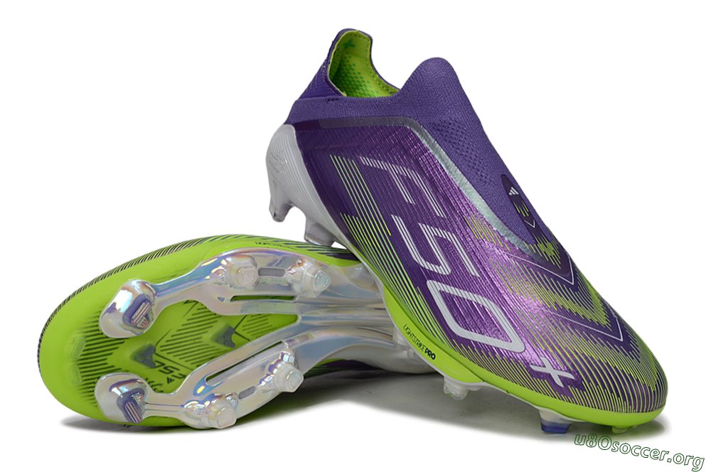 Adidas F50+ Elite Laceless FG Football Boots - Purple/Yellow/White 0