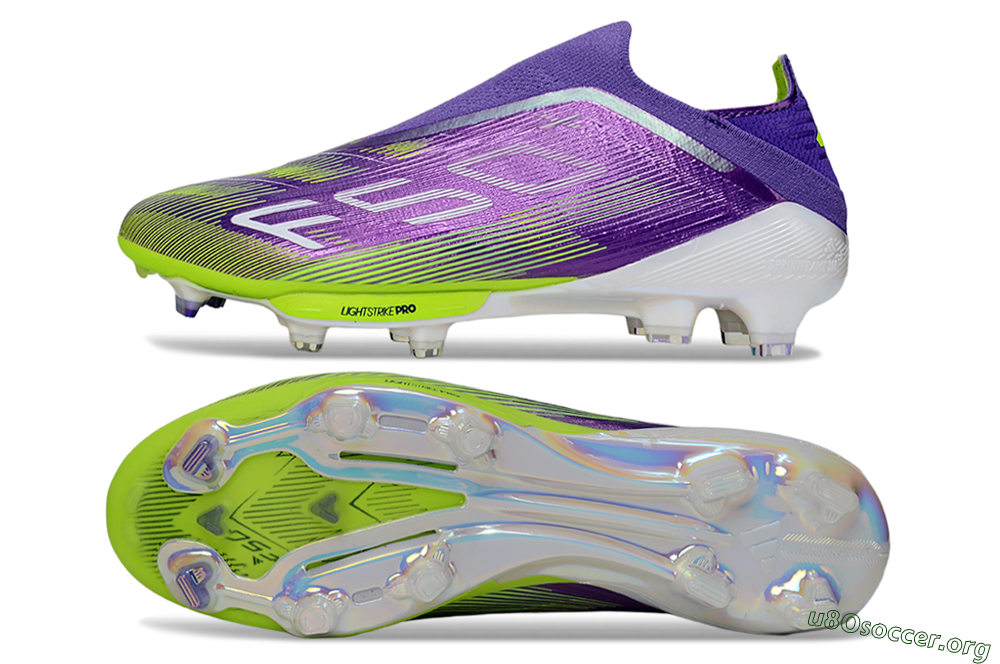 Adidas F50+ Elite Laceless FG Football Boots - Purple/Yellow/White 1