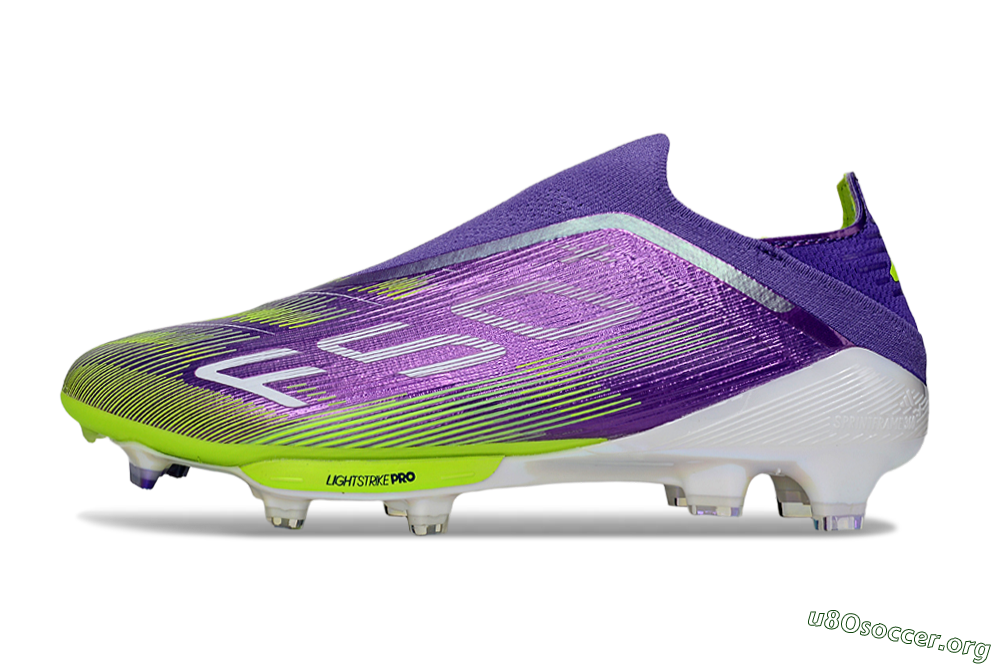 Adidas F50+ Elite Laceless FG Football Boots - Purple/Yellow/White 3