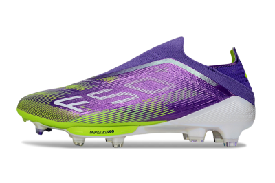 Adidas F50+ Elite Laceless FG Football Boots - Purple/Yellow/White