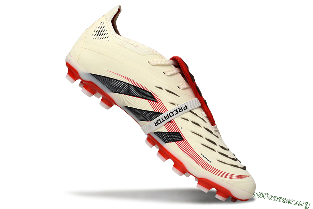 Adidas Predator Elite Foldover Tongue TF Football Shoes - Beige/Black/Red 4