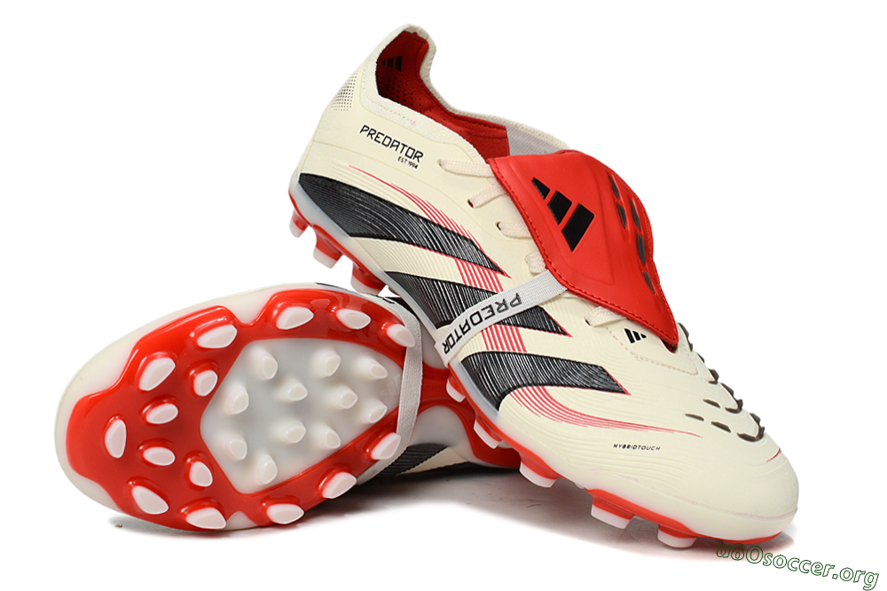Adidas Predator Elite Foldover Tongue TF Football Shoes - Beige/Black/Red 0