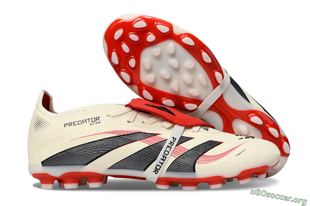 Adidas Predator Elite Foldover Tongue TF Football Shoes - Beige/Black/Red 2