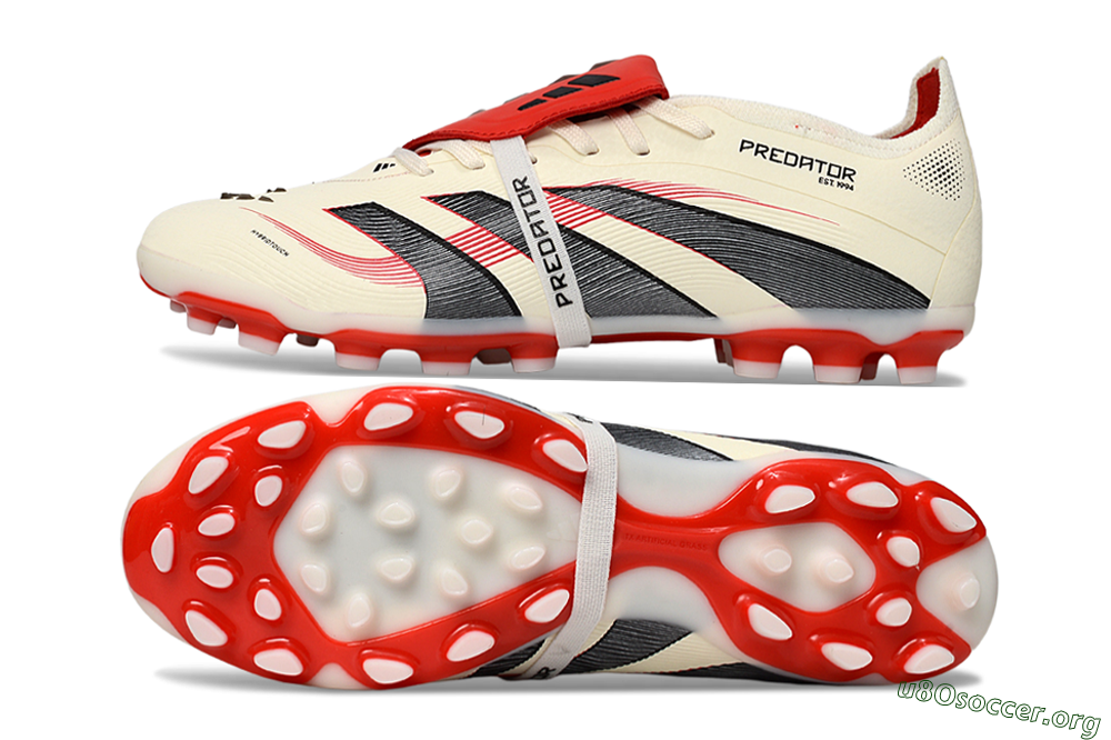 Adidas Predator Elite Foldover Tongue TF Football Shoes - Beige/Black/Red 1