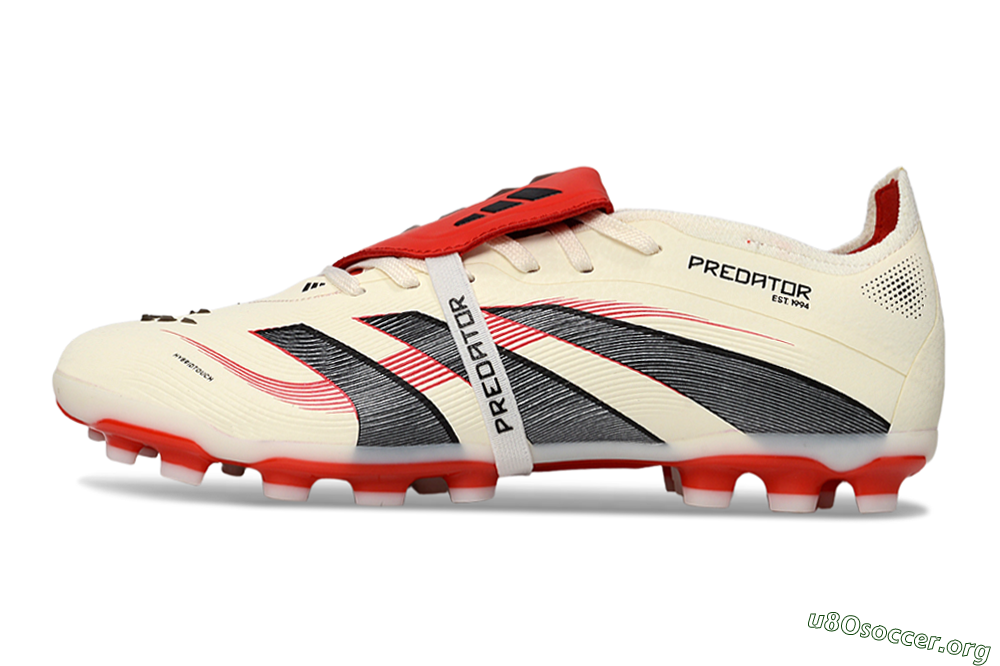Adidas Predator Elite Foldover Tongue TF Football Shoes - Beige/Black/Red 3