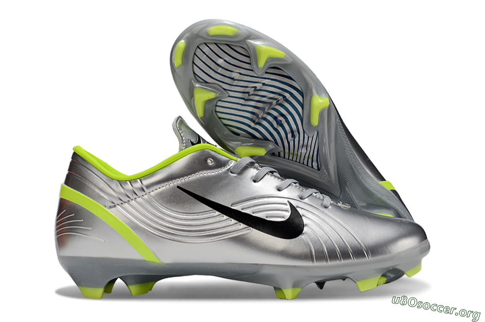 Nike Mercurial Vapor 1 FG Football Boots - Silver/Black/Yellow 2