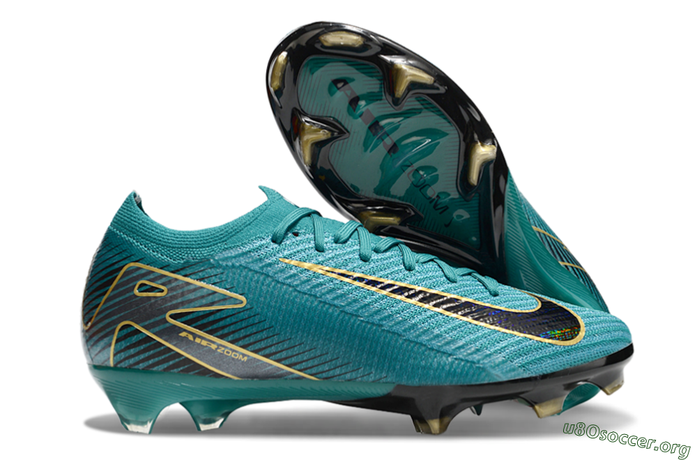Nike Air Zoom Mercurial Vapor 16 Elite FG Football Boots - Green/Gold/Black 2