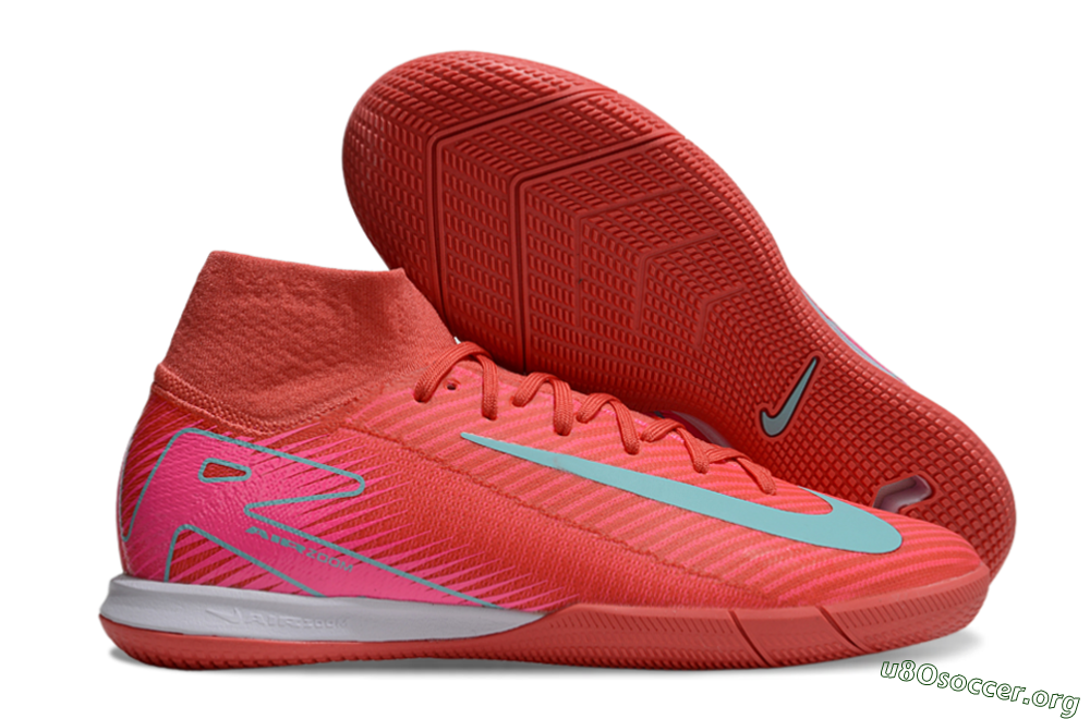 Nike Air Zoom Mercurial Superfly 10 Elite IC Football Shoes - Red/Jade/Pink 2