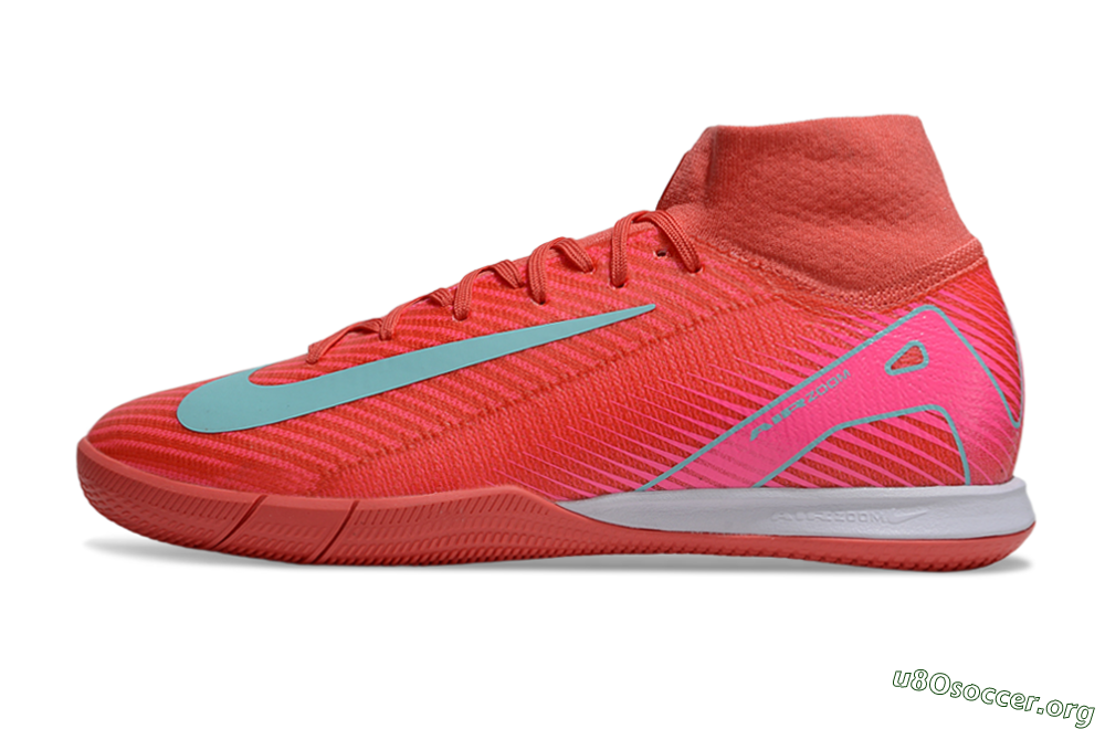 Nike Air Zoom Mercurial Superfly 10 Elite IC Football Shoes - Red/Jade/Pink 3