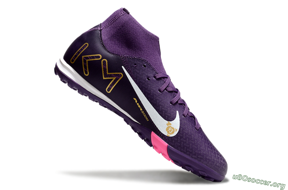 Nike Air Zoom Mercurial Superfly 10 Academy TF Football Shoes - Purple/White/Gold 4