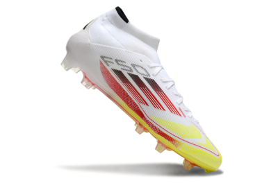 Adidas F50 Elite Mid FG Football Boots - White/Red/Yellow
