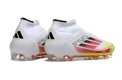 Adidas F50 Elite Mid FG Football Boots - White/Red/Yellow