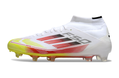 Adidas F50 Elite Mid FG Football Boots - White/Red/Yellow