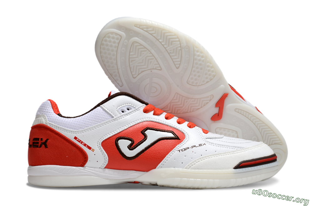 Joma Top Flex IC Football Shoes - White/Red/Black 2