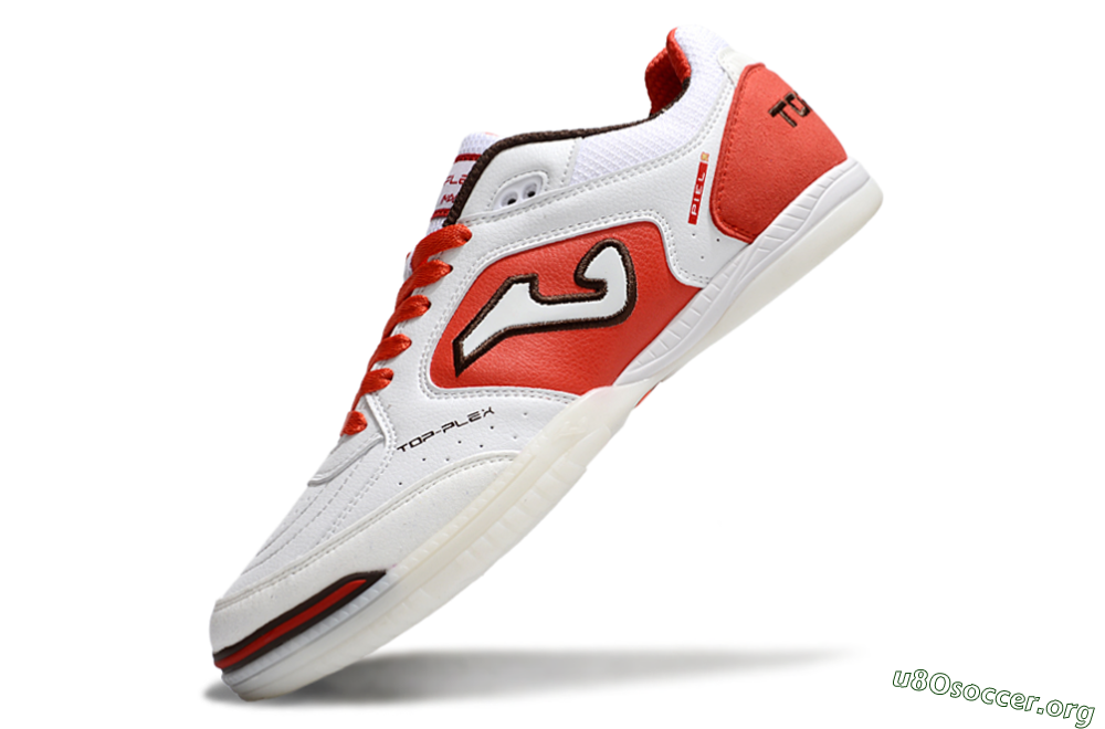 Joma Top Flex IC Football Shoes - White/Red/Black 5