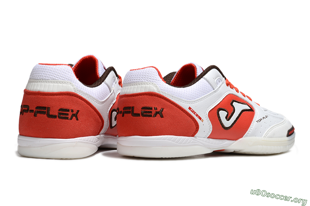 Joma Top Flex IC Football Shoes - White/Red/Black 6