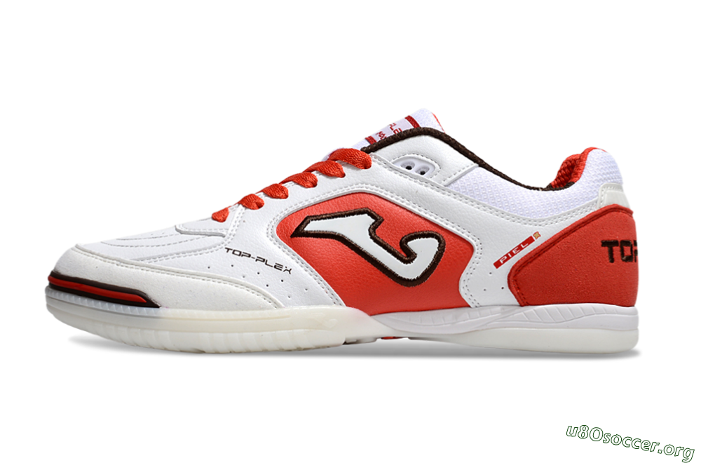Joma Top Flex IC Football Shoes - White/Red/Black 3