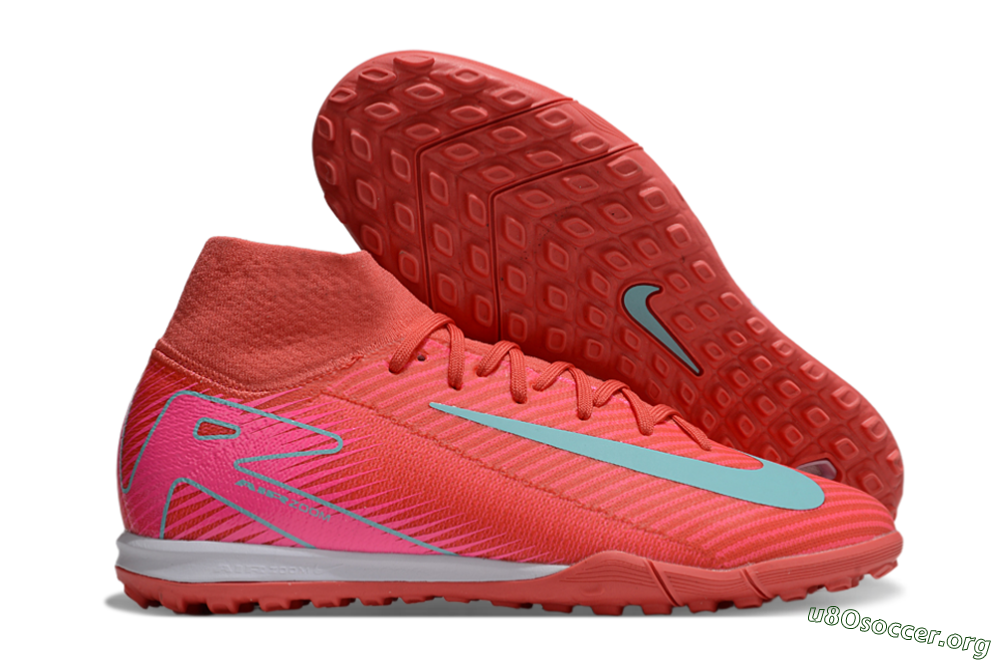 Nike Air Zoom Mercurial Superfly 10 Elite TF Football Shoes - Red/Jade/Pink 2