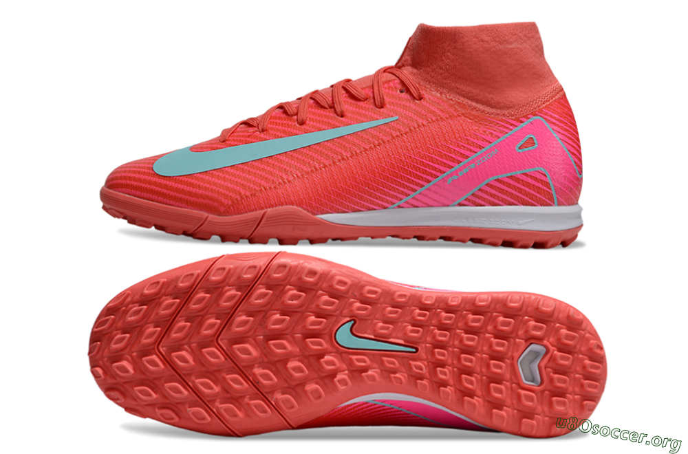 Nike Air Zoom Mercurial Superfly 10 Elite TF Football Shoes - Red/Jade/Pink 1