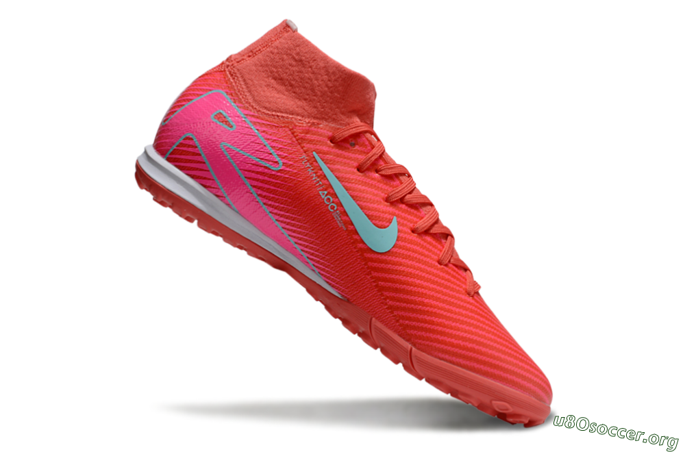 Nike Air Zoom Mercurial Superfly 10 Elite TF Football Shoes - Red/Jade/Pink 4