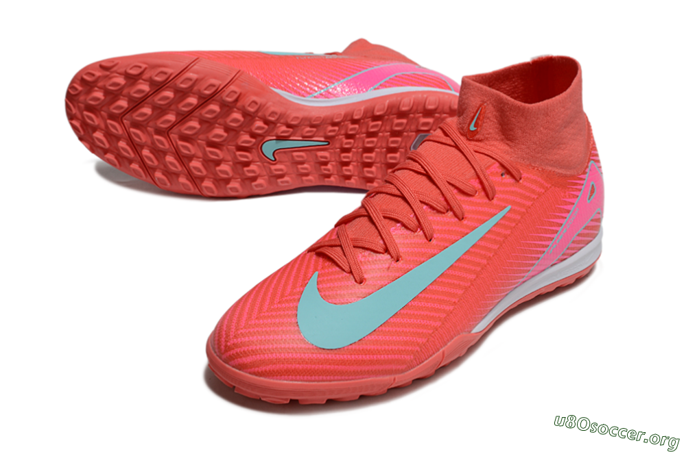 Nike Air Zoom Mercurial Superfly 10 Elite TF Football Shoes - Red/Jade/Pink 0