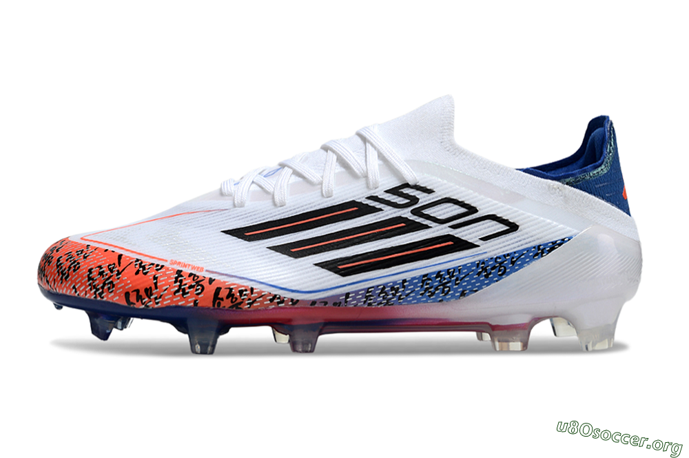 Adidas F50 Elite FG Football Boots - White/Red/Blue 3