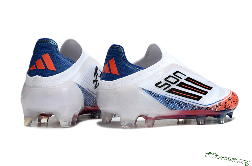 Adidas F50 Elite Laceless FG Football Boots - White/Red/Blue 6