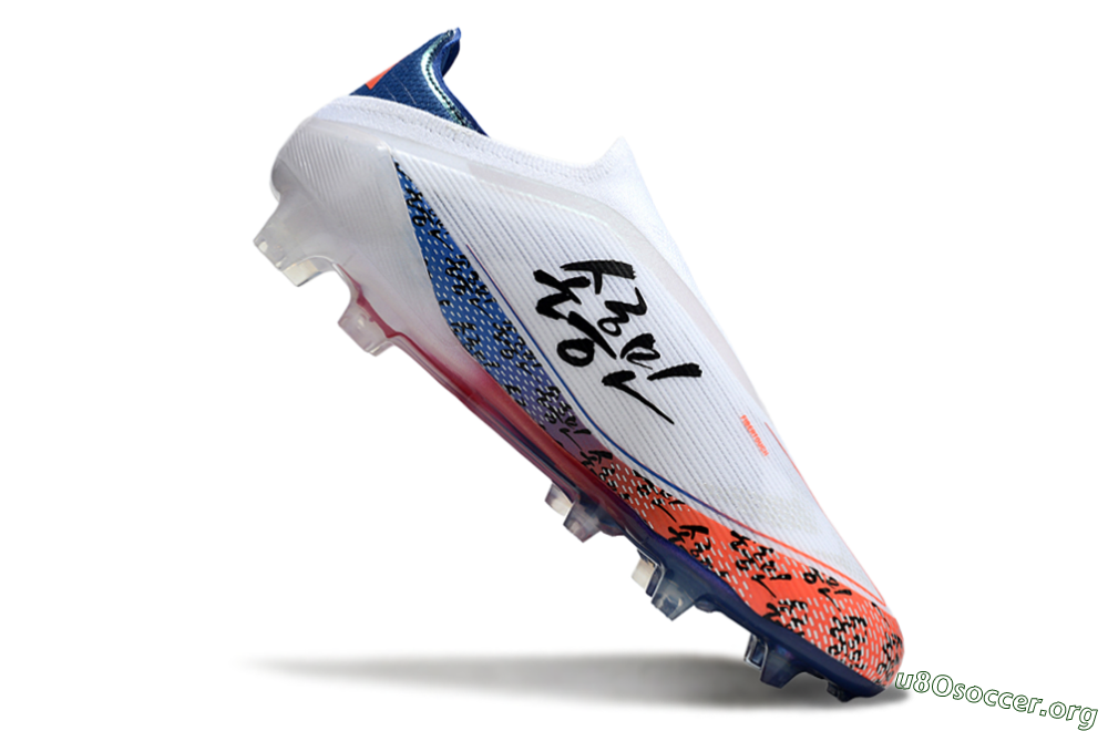 Adidas F50 Elite Laceless FG Football Boots - White/Red/Blue 4