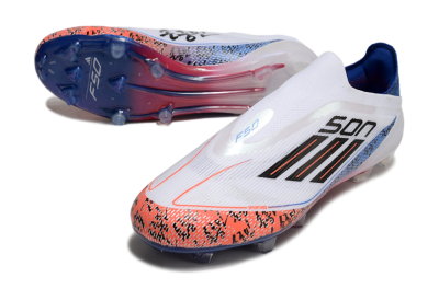 Adidas F50 Elite Laceless FG Football Boots - White/Red/Blue