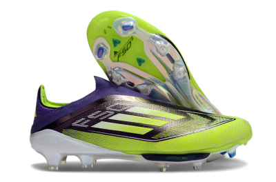Adidas F50+ Elite Lightstrike Pro Laceless FG Football Boots - Purple/Yellow/White