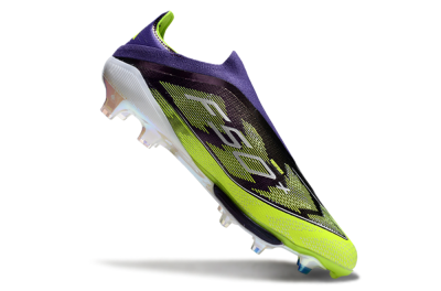 Adidas F50+ Elite Lightstrike Pro Laceless FG Football Boots - Purple/Yellow/White