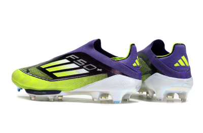 Adidas F50+ Elite Lightstrike Pro Laceless FG Football Boots - Purple/Yellow/White