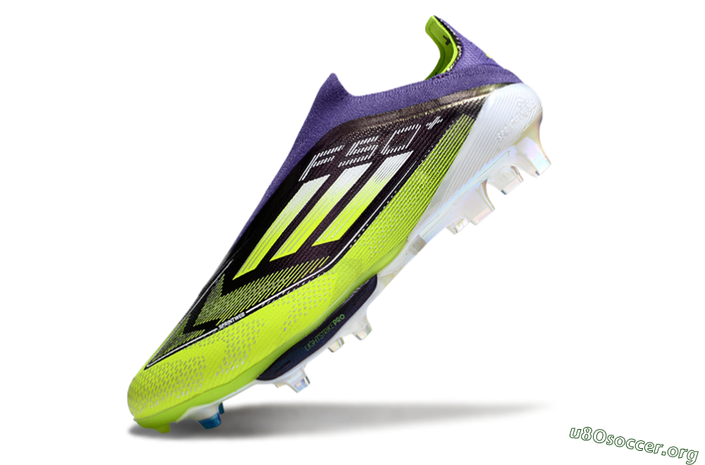 Adidas F50+ Elite Lightstrike Pro Laceless FG Football Boots - Purple/Yellow/White 5