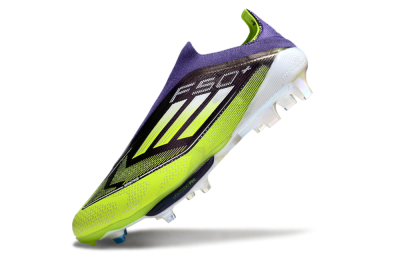 Adidas F50+ Elite Lightstrike Pro Laceless FG Football Boots - Purple/Yellow/White