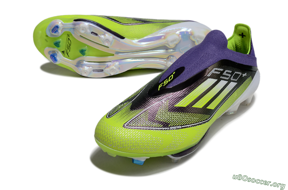 Adidas F50+ Elite Lightstrike Pro Laceless FG Football Boots - Purple/Yellow/White 0