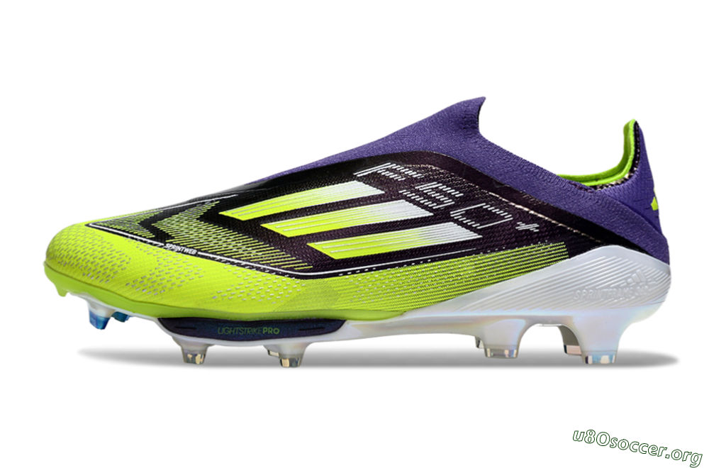 Adidas F50+ Elite Lightstrike Pro Laceless FG Football Boots - Purple/Yellow/White 3
