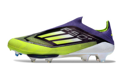 Adidas F50+ Elite Lightstrike Pro Laceless FG Football Boots - Purple/Yellow/White